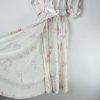 Vtg Miss Elaine Nightgown Robe Set M Peignoir Lingerie Off White Floral Ruffle