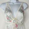 Vtg Miss Elaine Nightgown Robe Set M Peignoir Lingerie Off White Floral Ruffle