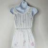 Vtg Miss Elaine Nightgown Robe Set M Peignoir Lingerie Off White Floral Ruffle