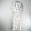 Vtg Miss Elaine Nightgown Robe Set M Peignoir Lingerie Off White Floral Ruffle
