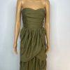 Lena The Rose Petals Dress S Sage Green Tiered Strapless Maxi Sweethear