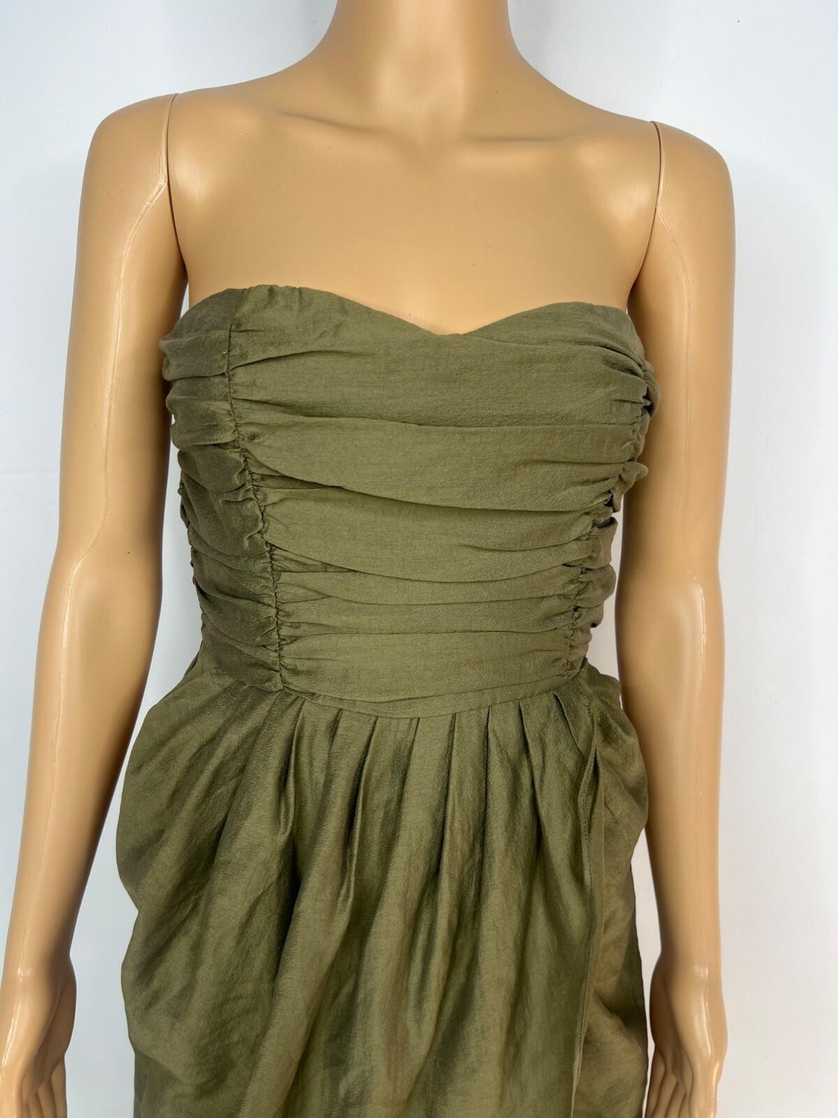 Lena The Rose Petals Dress S Sage Green Tiered Strapless Maxi Sweethear