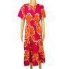 Bella Umbra Midi Blouson Dress Size M Multicolor Short Sleeves Cotton Tiered