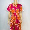 Bella Umbra Midi Blouson Dress Size M Multicolor Short Sleeves Cotton Tiered