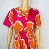 Bella Umbra Midi Blouson Dress Size M Multicolor Short Sleeves Cotton Tiered