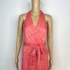 Chetta B Women Maxi Summer Dress Size 6 Coral Sleeveless Belted Halter New