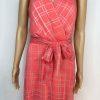 Chetta B Women Maxi Summer Dress Size 6 Coral Sleeveless Belted Halter New