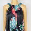 Aiden Mattox Asymmetrical Midi Dress Size 6 Floral Beaded Sleeveless Pockets