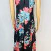 Aiden Mattox Asymmetrical Midi Dress Size 6 Floral Beaded Sleeveless Pockets