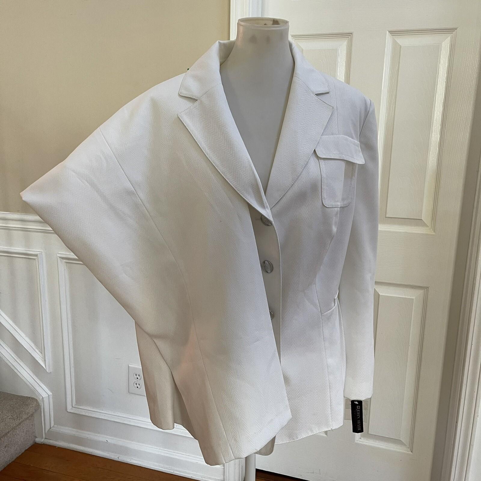 John Meyer Polyester Pant Suit Size 22W White Notch Collar 2 Piece Women New