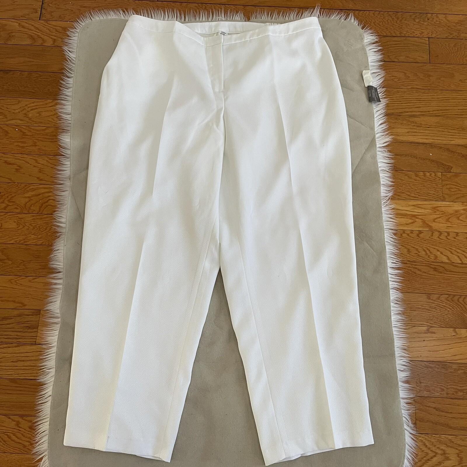 John Meyer Polyester Pant Suit Size 22W White Notch Collar 2 Piece Women New