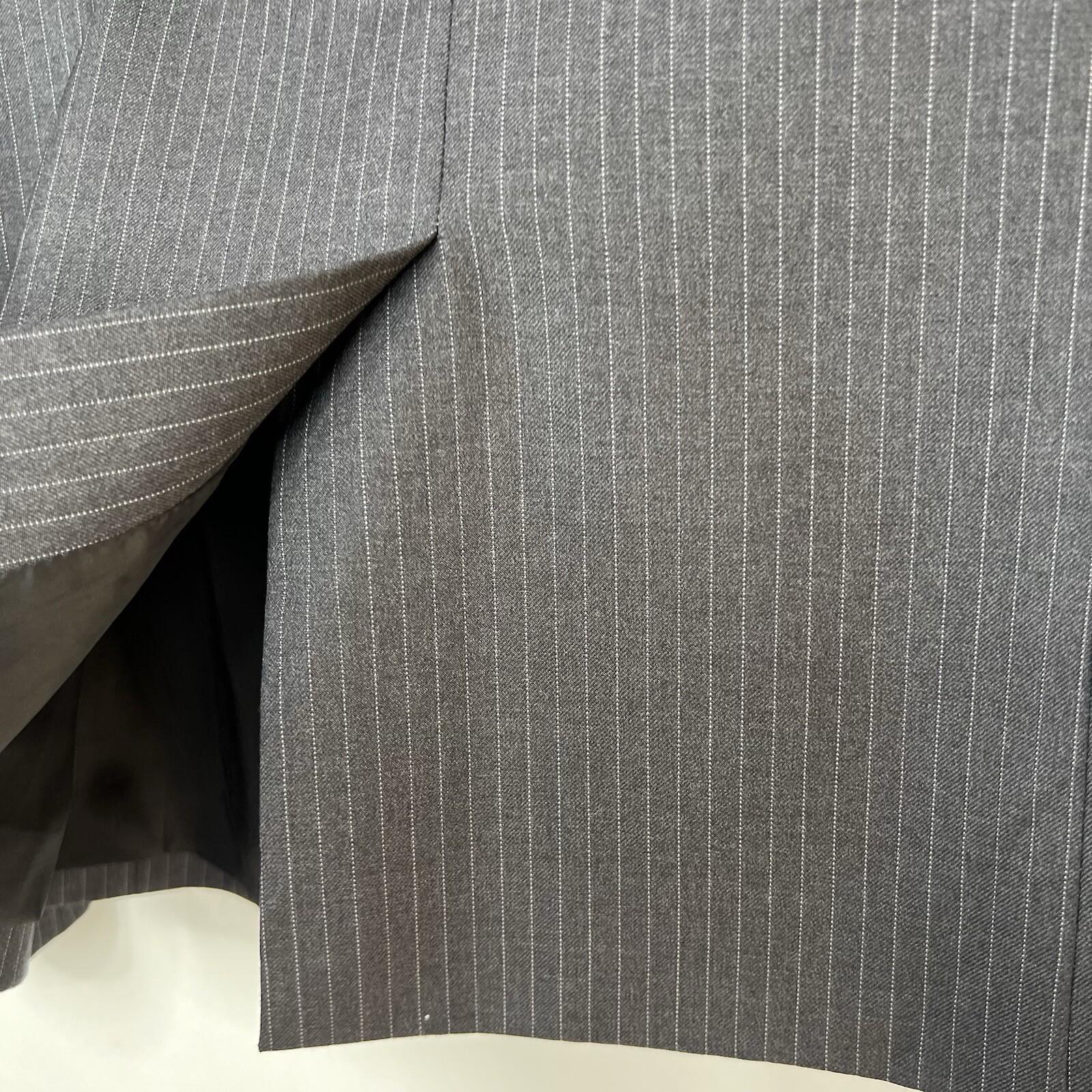 J.CREW 1035 Super 120's Blazer Size 10T Gray Striped Lined 1 vent Business