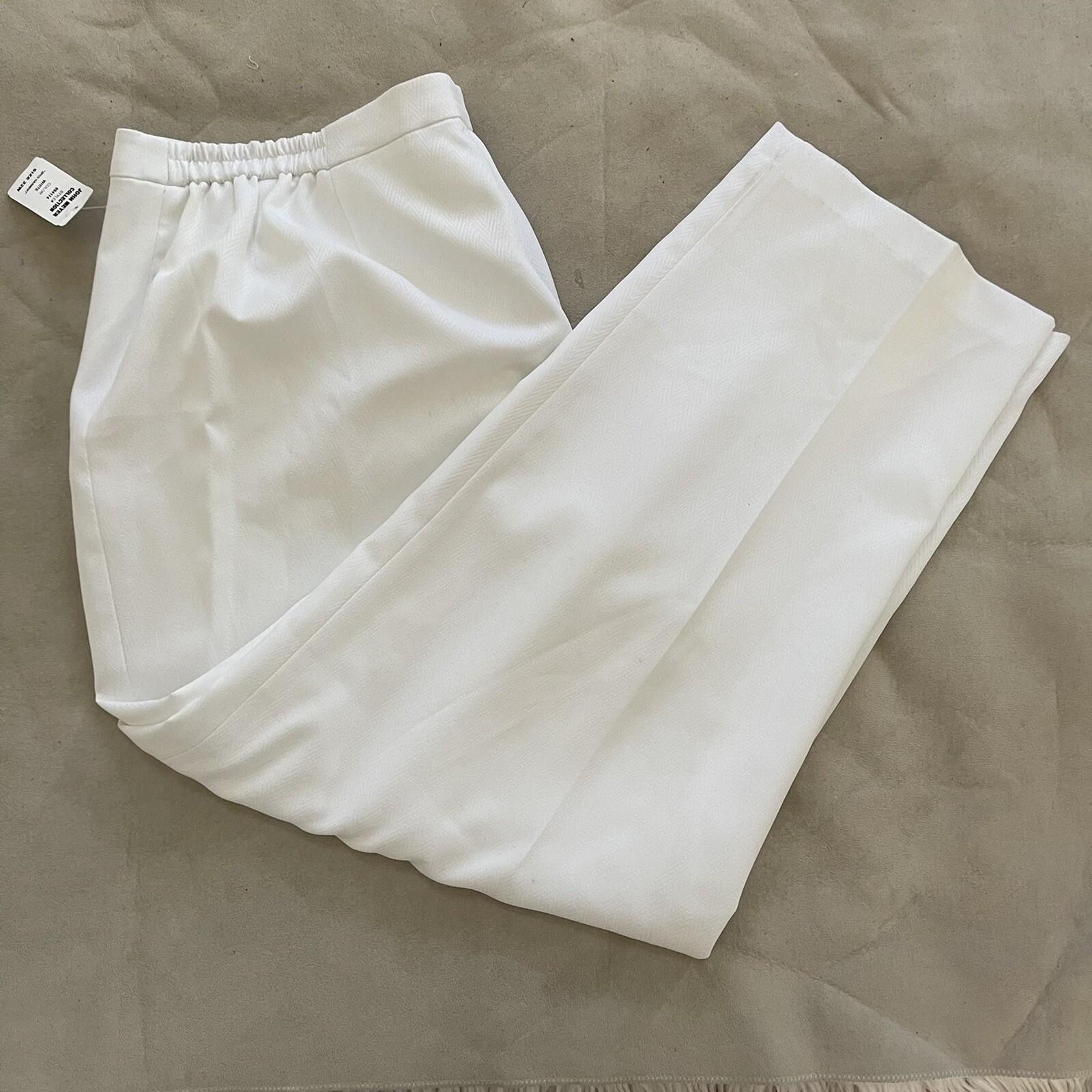John Meyer Polyester Pant Suit Size 22W White Notch Collar 2 Piece Women New