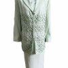 STELLA LOUISE For KB  Women 2 PC Stunning Aquamarine Beaded Skirt Suit Size 14W