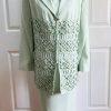 STELLA LOUISE For KB  Women 2 PC Stunning Aquamarine Beaded Skirt Suit Size 14W