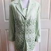 STELLA LOUISE For KB  Women 2 PC Stunning Aquamarine Beaded Skirt Suit Size 14W