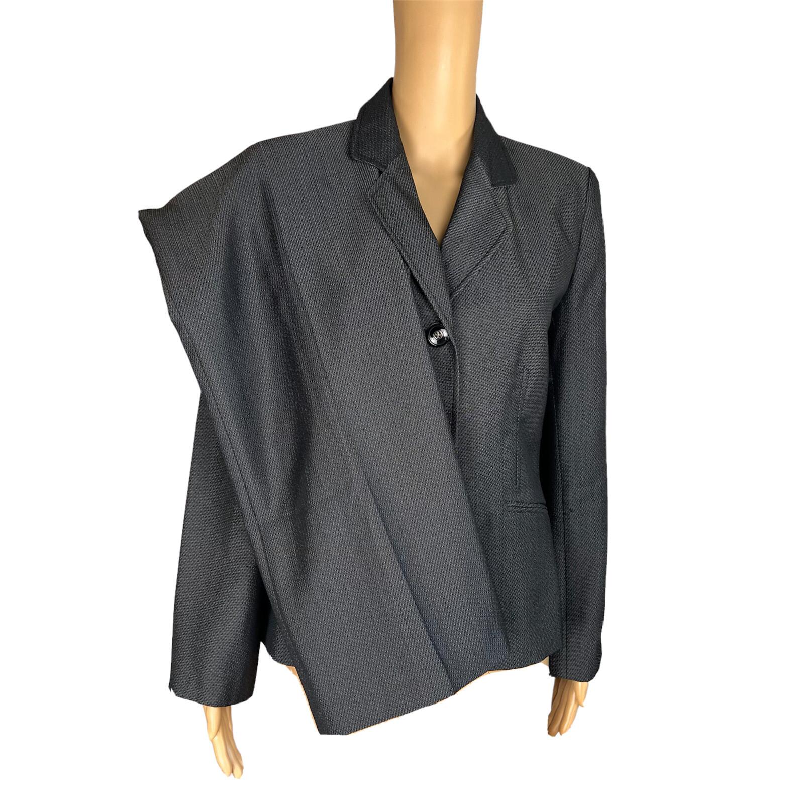 New JONES WEAR 2PC Black Polyester Rayon Lined Notch Collar Pant Suit Size 8