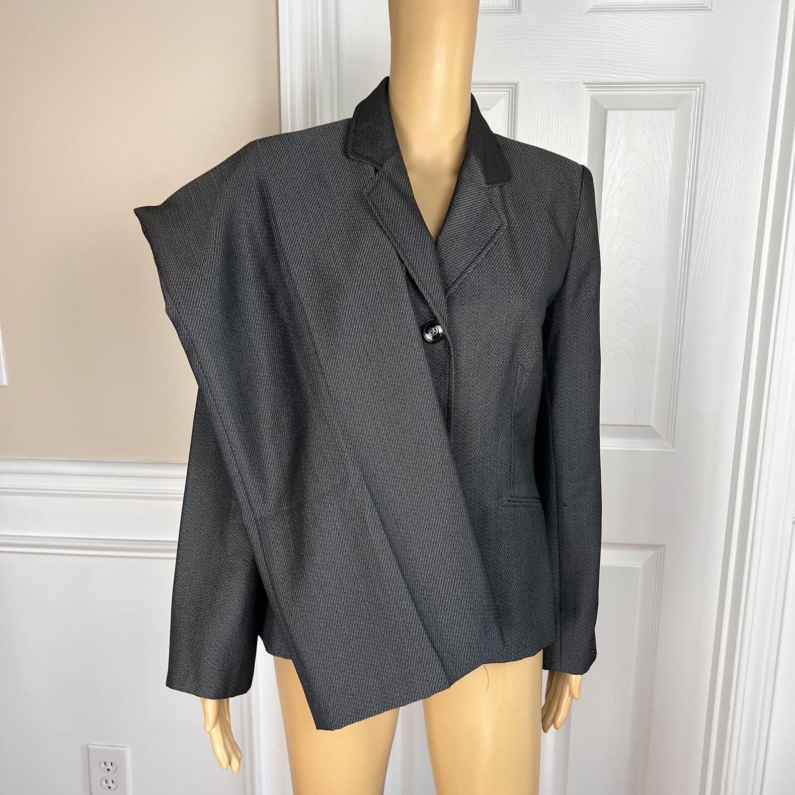 New JONES WEAR 2PC Black Polyester Rayon Lined Notch Collar Pant Suit Size 8