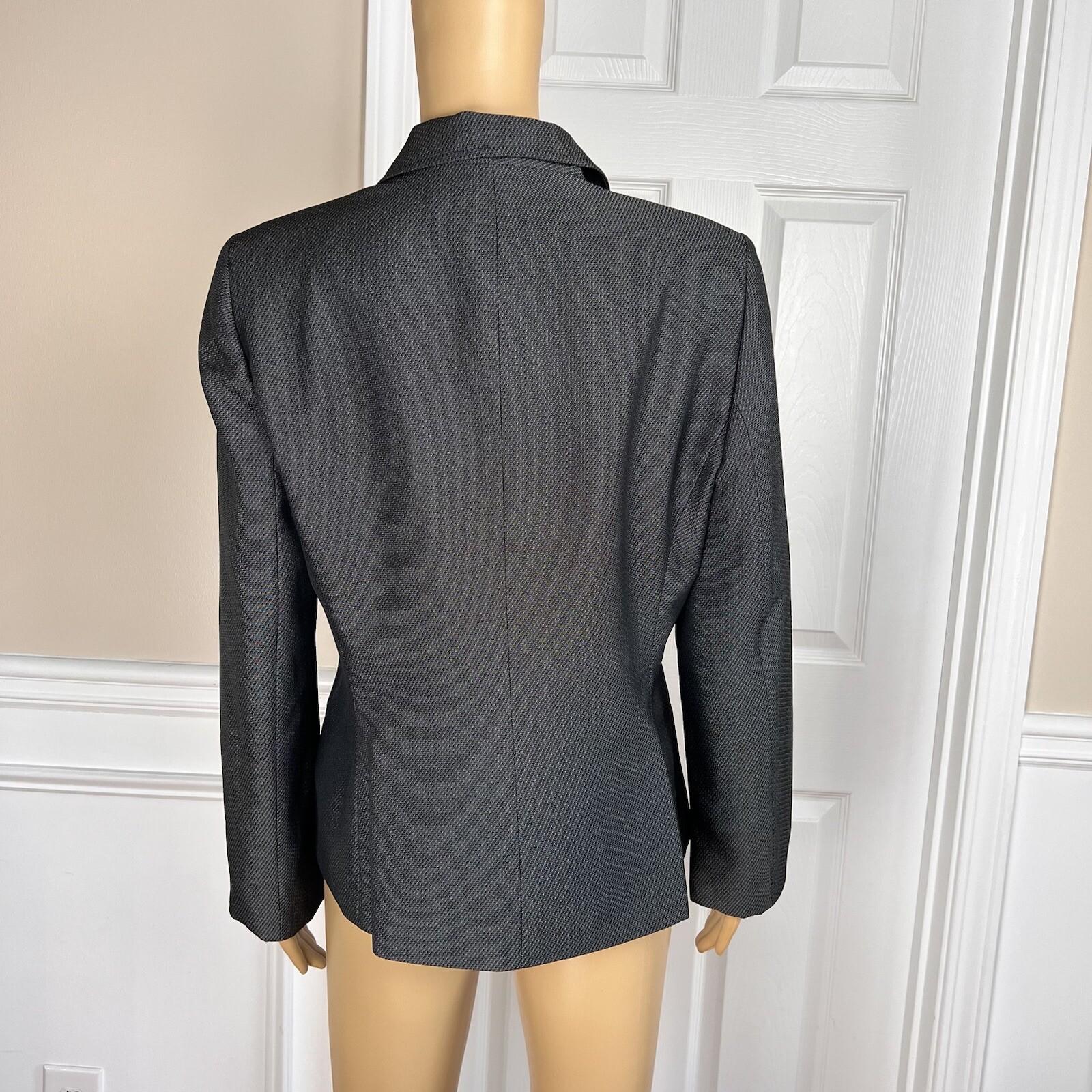 New JONES WEAR 2PC Black Polyester Rayon Lined Notch Collar Pant Suit Size 8