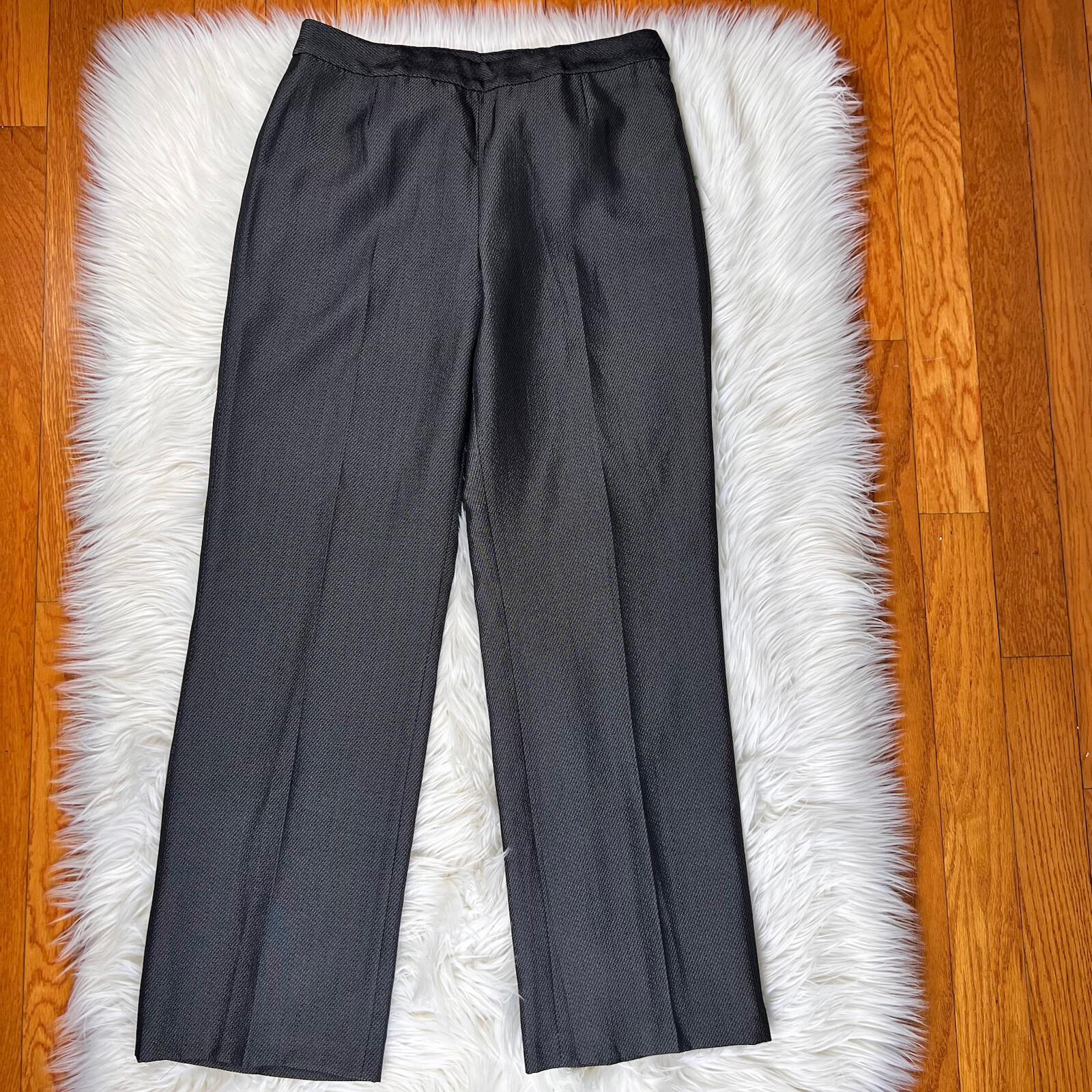 New JONES WEAR 2PC Black Polyester Rayon Lined Notch Collar Pant Suit Size 8