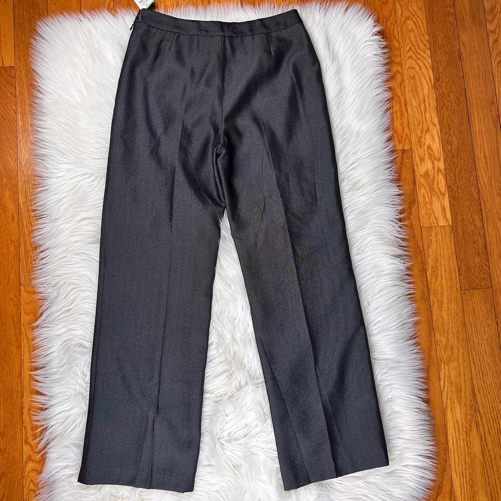 New JONES WEAR 2PC Black Polyester Rayon Lined Notch Collar Pant Suit Size 8