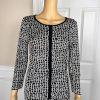 JONES NEW YORK Women 2PC  Black White Knit Stretch Skirt Top Size S