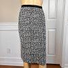 JONES NEW YORK Women 2PC  Black White Knit Stretch Skirt Top Size S