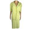 Le Suit Women Polyester Skirt Suit Size 24W Green Lined Short Sleeves 2PC