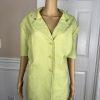 Le Suit Women Polyester Skirt Suit Size 24W Green Lined Short Sleeves 2PC