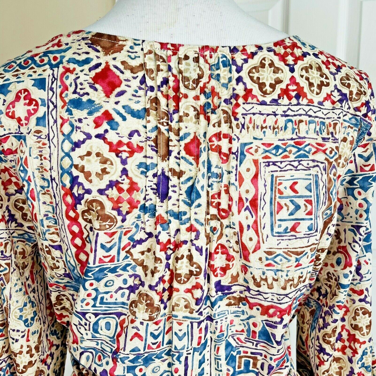 10-2420.jpg LAUREN RALPH LAUREN Vintage Cotton Skirt Top Size L Prairie Cottage Western 2PC
