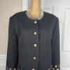 BEN MARC INT Women Polyester Skirt Suit Size 14 Embroidered Collarless 2PC