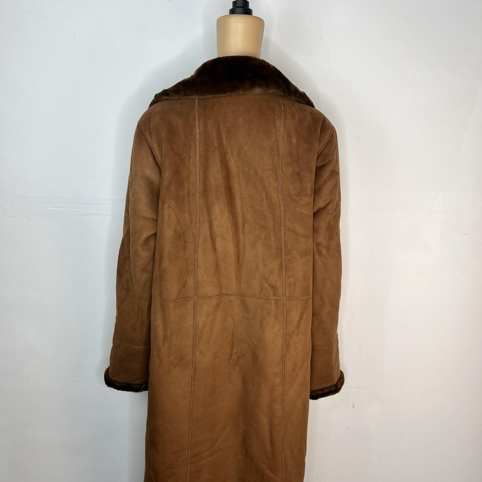 10-2439.jpg Gallery Women Suede Size M Faux Fur Sherpa Lined Maxi Overcoat Penny Lane