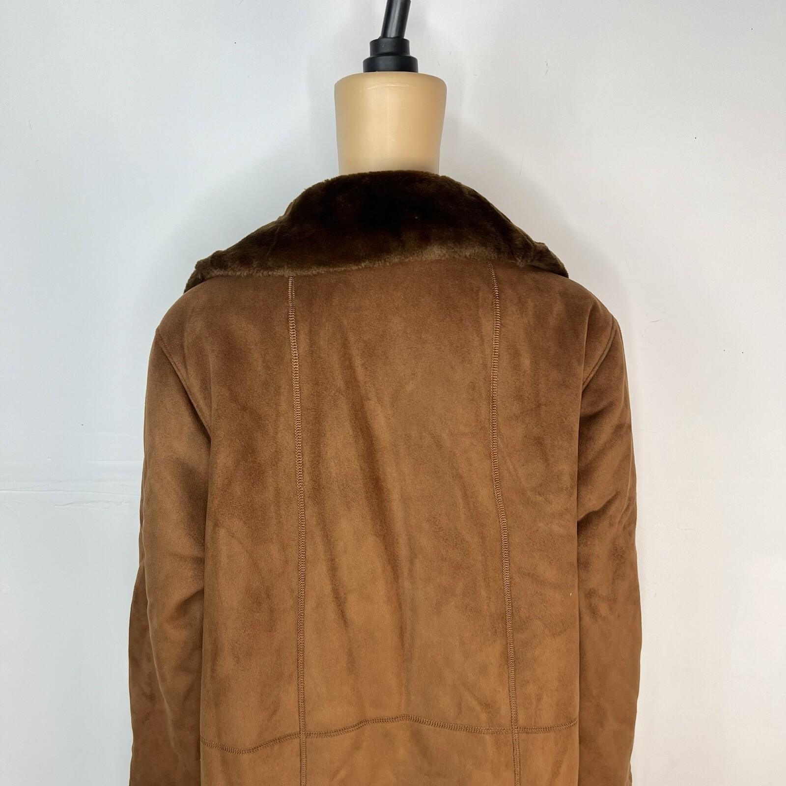 10-2440.jpg Gallery Women Suede Size M Faux Fur Sherpa Lined Maxi Overcoat Penny Lane
