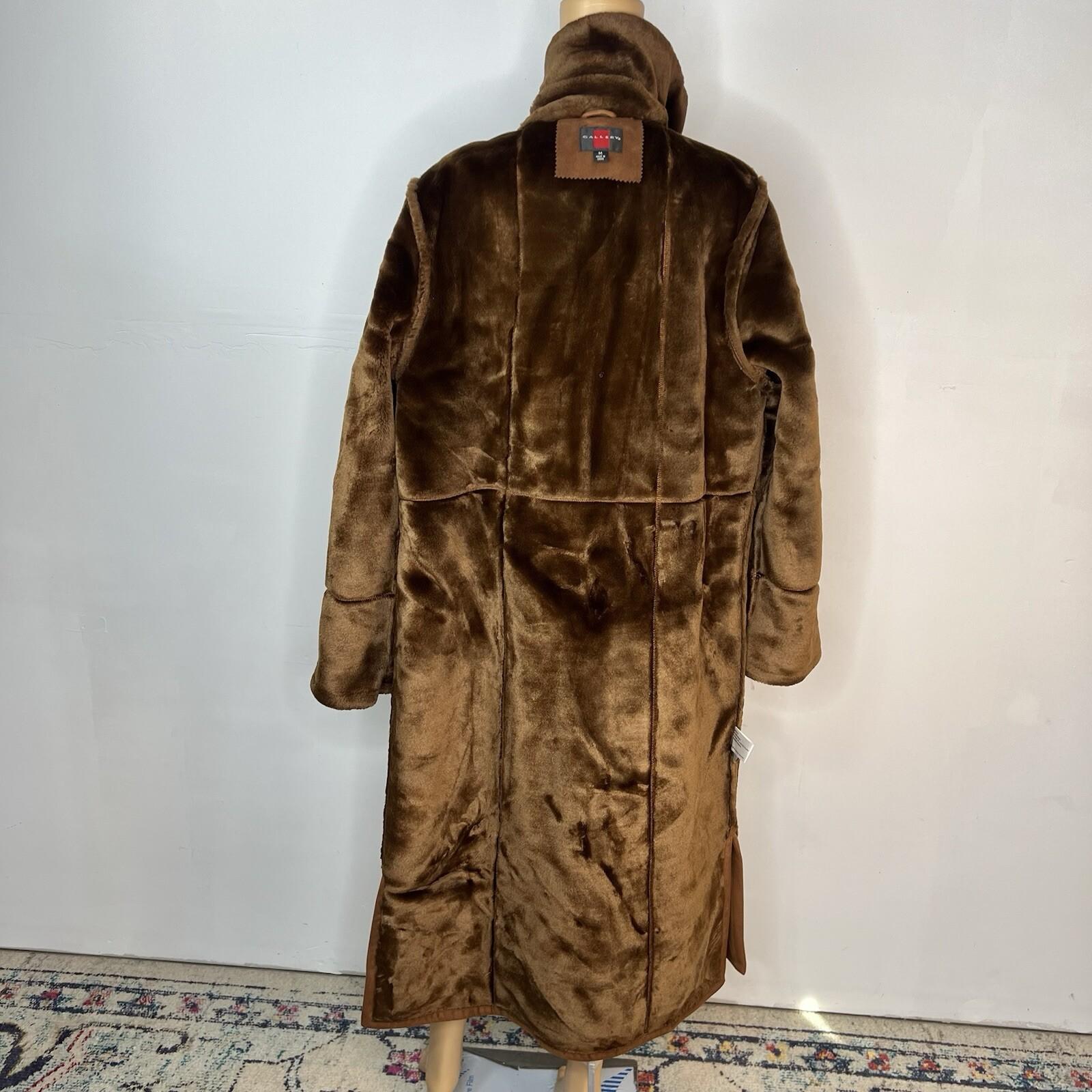 10-2442.jpg Gallery Women Suede Size M Faux Fur Sherpa Lined Maxi Overcoat Penny Lane