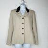 GARFIELD & MARKS Polyester Skirt Suit 6 Beige Striped Texture Lined Business 2PC