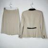 GARFIELD & MARKS Polyester Skirt Suit 6 Beige Striped Texture Lined Business 2PC