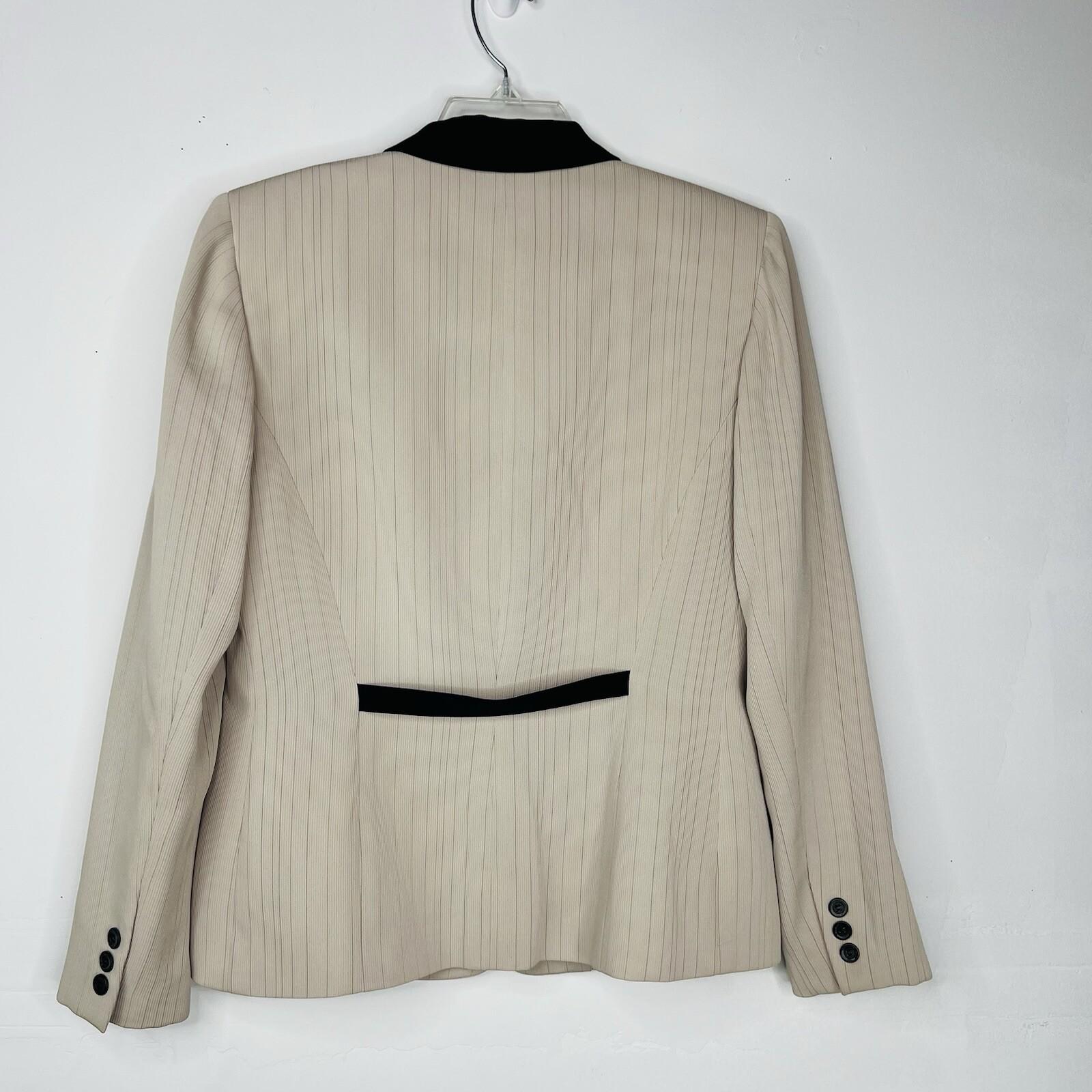 GARFIELD & MARKS Polyester Skirt Suit 6 Beige Striped Texture Lined Business 2PC