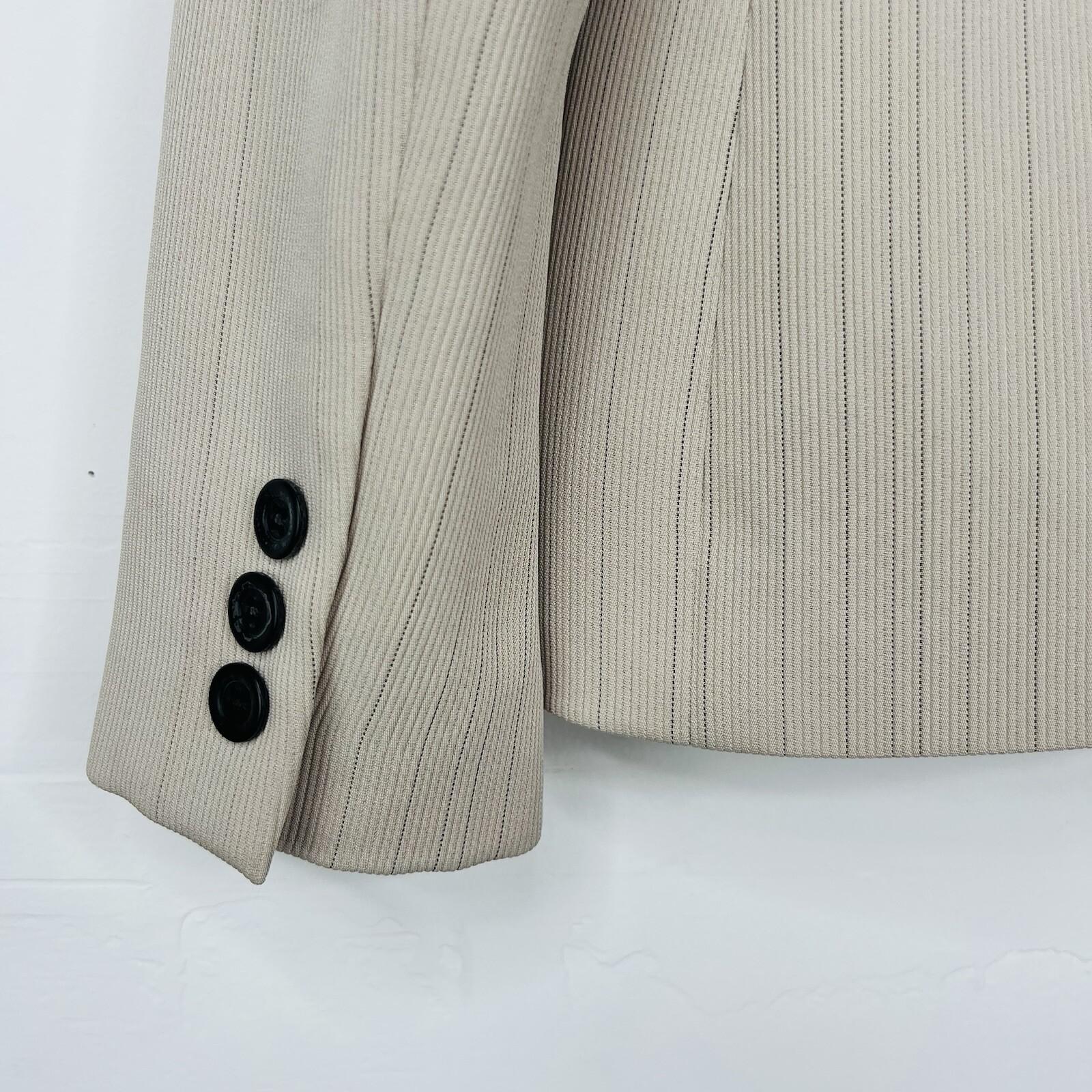GARFIELD & MARKS Polyester Skirt Suit 6 Beige Striped Texture Lined Business 2PC