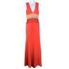 BCBGMaxazria Polyester Formal Sheath Dress 10 Salmon Sleeveless Plunge V Neck