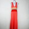 BCBGMaxazria Polyester Formal Sheath Dress 10 Salmon Sleeveless Plunge V Neck