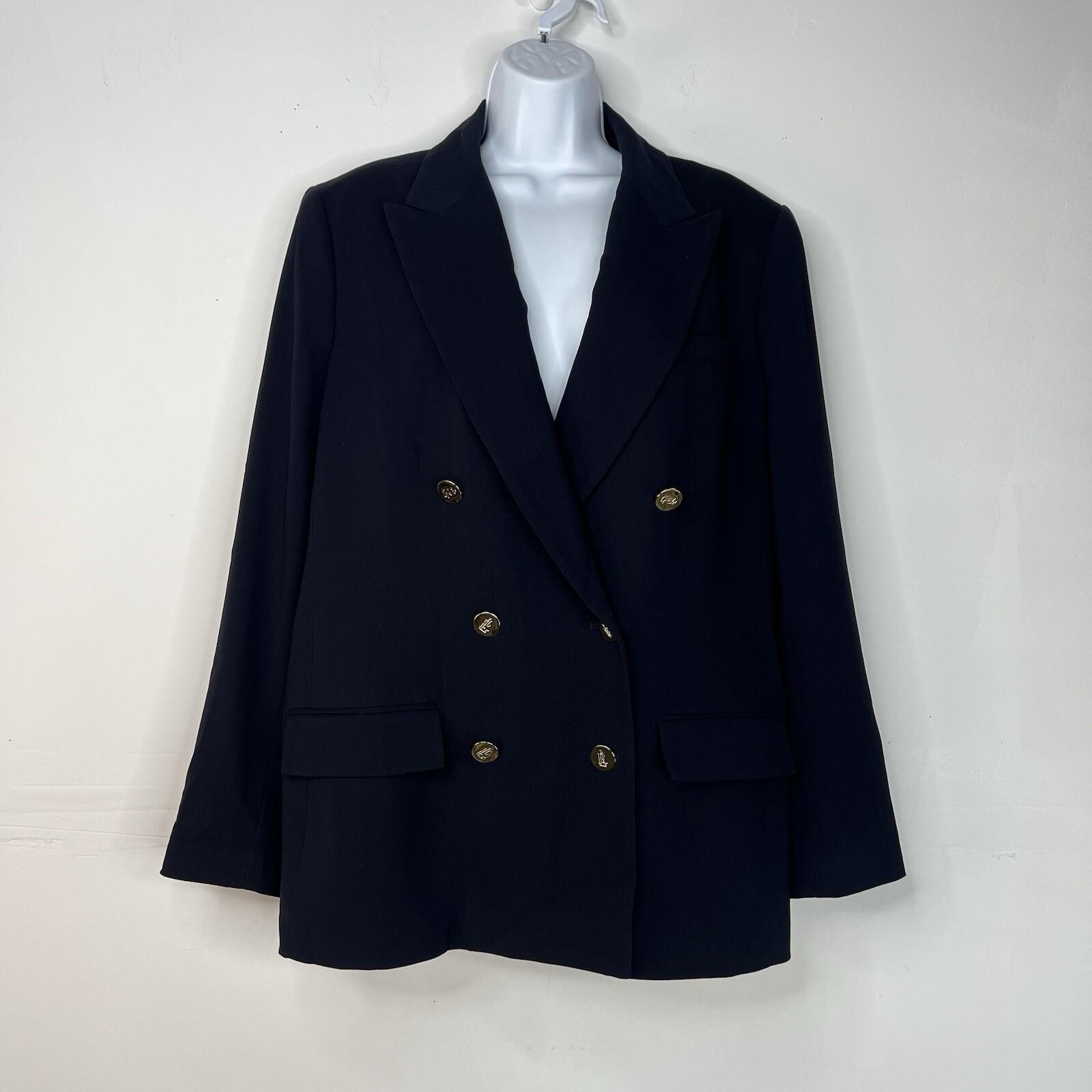 Lauren Ralph Lauren Black Label Wool Double Breasted 16 Navy Old Money Timeless