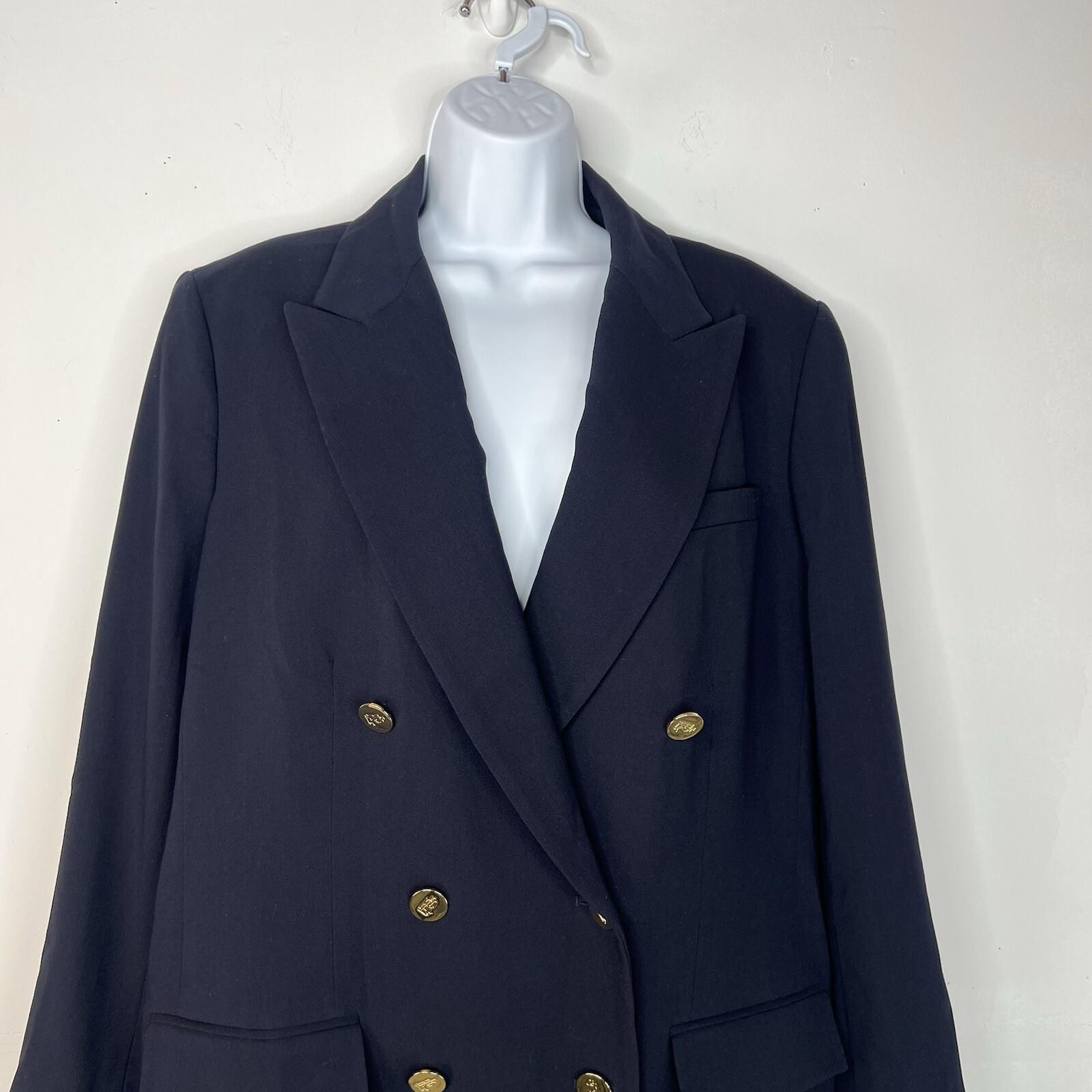 Lauren Ralph Lauren Black Label Wool Double Breasted 16 Navy Old Money Timeless