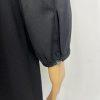 J Crew Polyester Wrap Dress 6T Black Belted Balloon Sleeve Minimalist V Neck