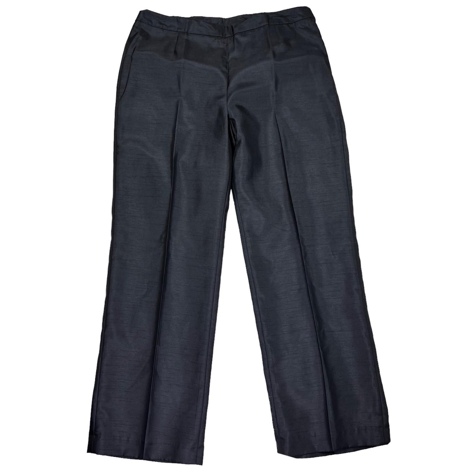 New LE SUIT Black Polyester Lined Straight Pant Size 14 MSRP 9