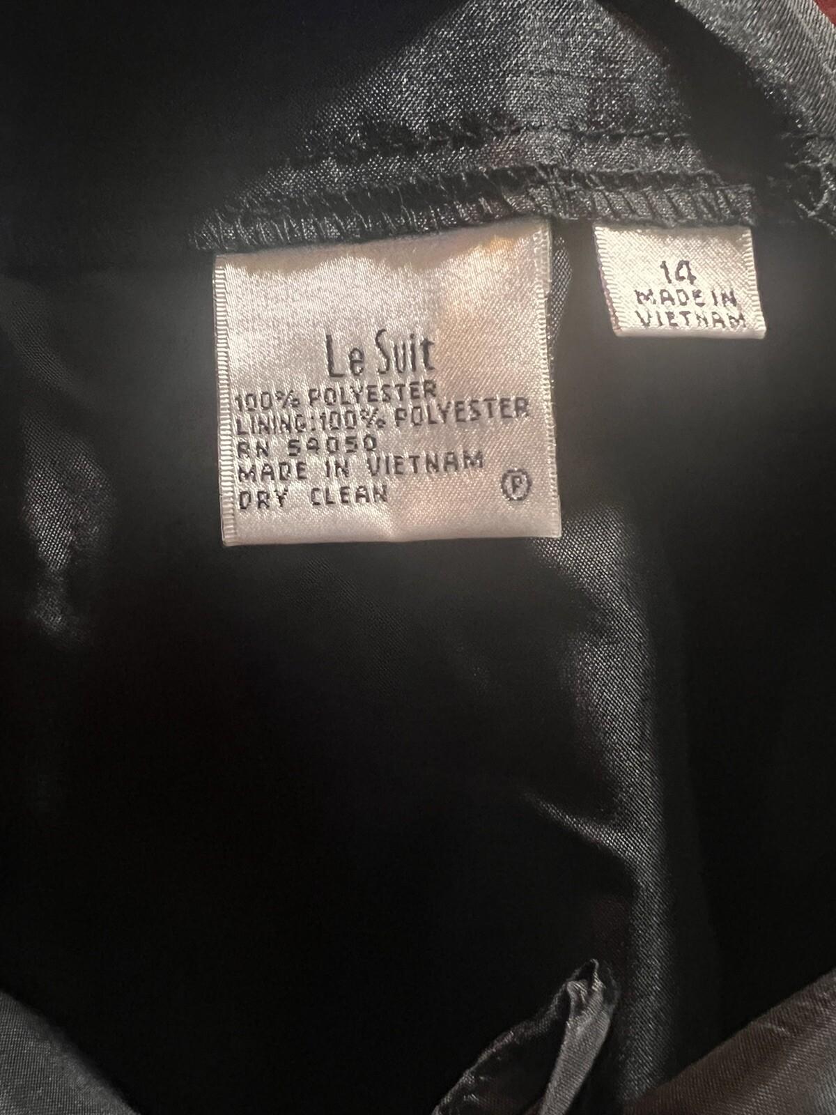 New LE SUIT Black Polyester Lined Straight Pant Size 14 MSRP 9