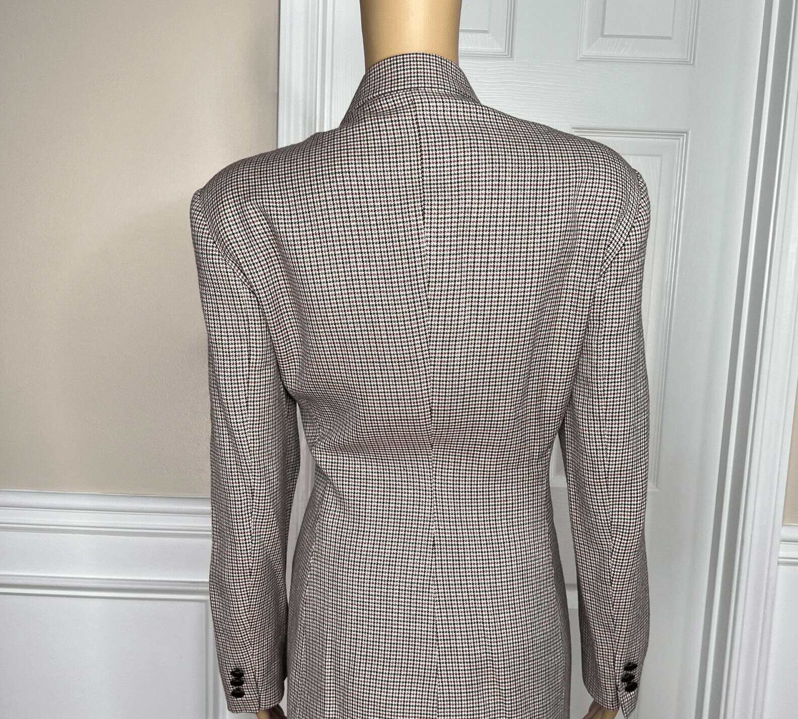 TAHARI Vtg Multicolor Wool Rayon Lined Double Breasted Business Blazer Size 10