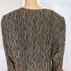CLARA CLARA 1PC Gold Black Polyester Faux Fur Lined Collarless Blazer Size 20
