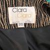 CLARA CLARA 1PC Gold Black Polyester Faux Fur Lined Collarless Blazer Size 20
