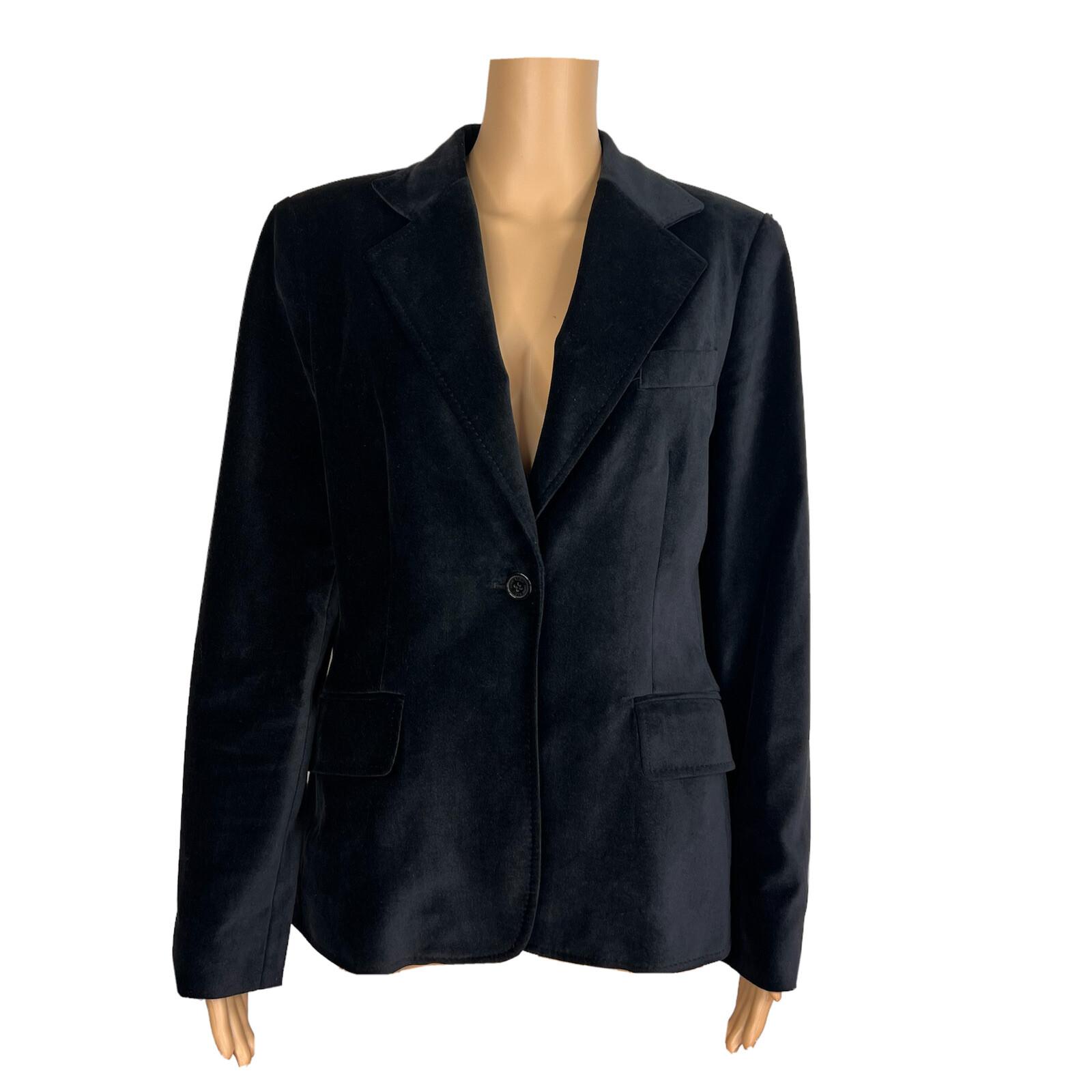 Anne Klein Women Velour Blazer Size 10 Lined Single Breasted Career 1PC