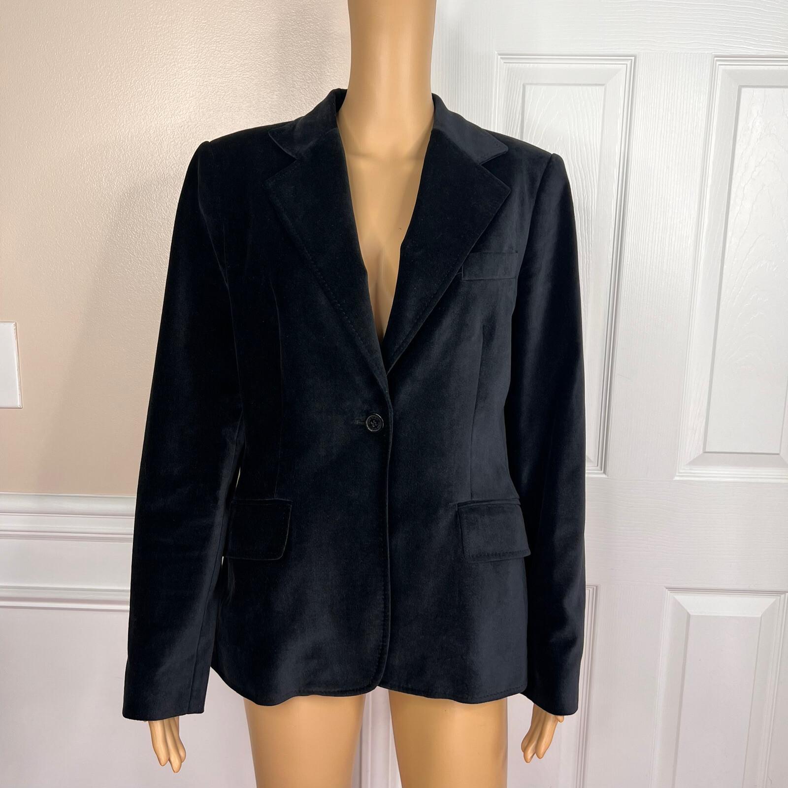 Anne Klein Women Velour Blazer Size 10 Lined Single Breasted Career 1PC